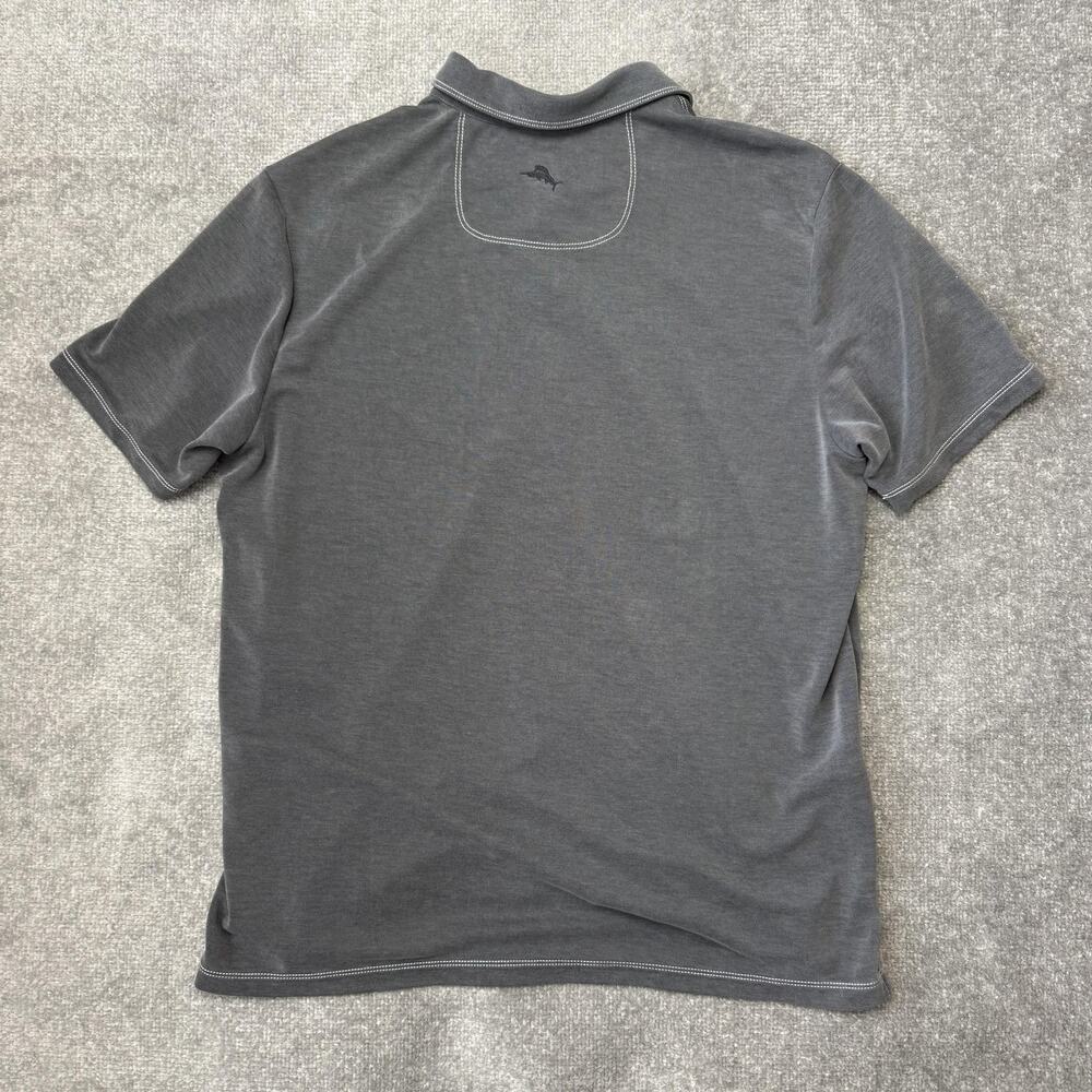 Tommy Bahama Polo Shirt Mens XL Gray TENCEL Lyocell Blend Short Sleeve Casual - Picture 8 of 9